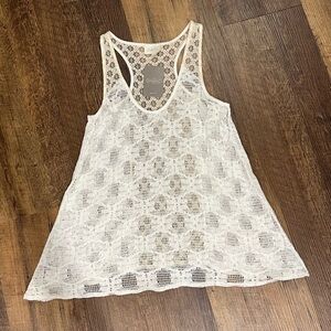 Deletta Anthropologie lace tank‎ womens size small cream tan new with tags